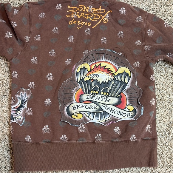 Ed Hardy Brown Zip Hoodie - Picture 4 of 5